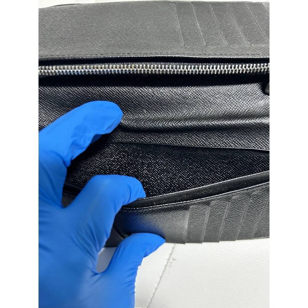 LOUIS VUITTON LV Vintage Brazza Long Bifold Wallet Damier Graphite Authentic